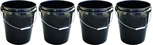 Encore Plastics 250003 70-Mil Regrind Pail/Bucket, 5-Gallon, Black (4-(5-Gallon))