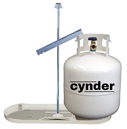 Cynder 00666 Double Bottle Rack LP Dual Propane Tank Cylinder Kit Tray (20 lb, White)