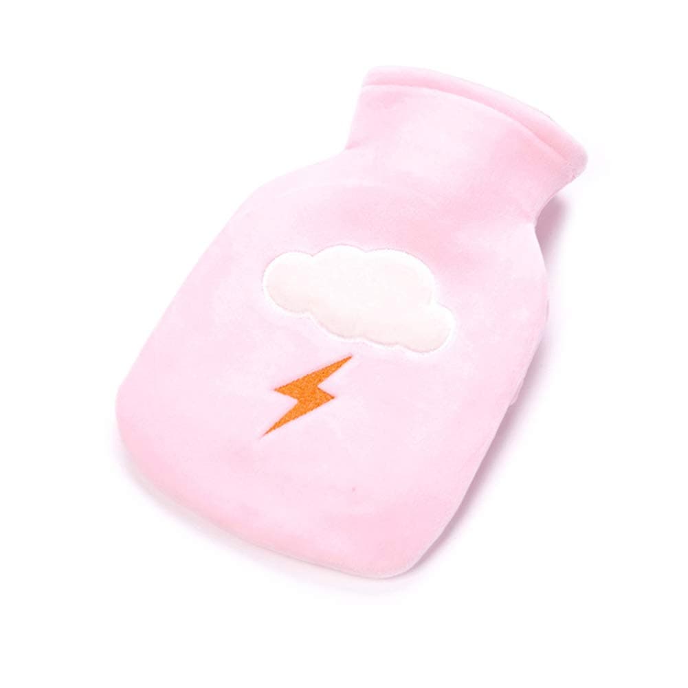 Shuda Cloud Pattern Soft Hot Water Bottle Keep Warm Relief The Pain and Comfort for Family Lover and Friends Warm Gift (0.5L)