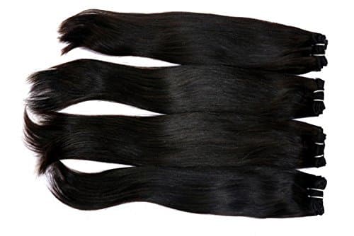 Sukanya Hair Real Human Hair Weft For Women 100 grams (16 inch, Black)