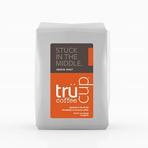 trücup Low Acid Coffee- Stuck in the Middle Medium Roast- French Press-Coarse Ground, 2 lb- Smooth, Mellow Coffee - Can Be Gentle on the Stomach