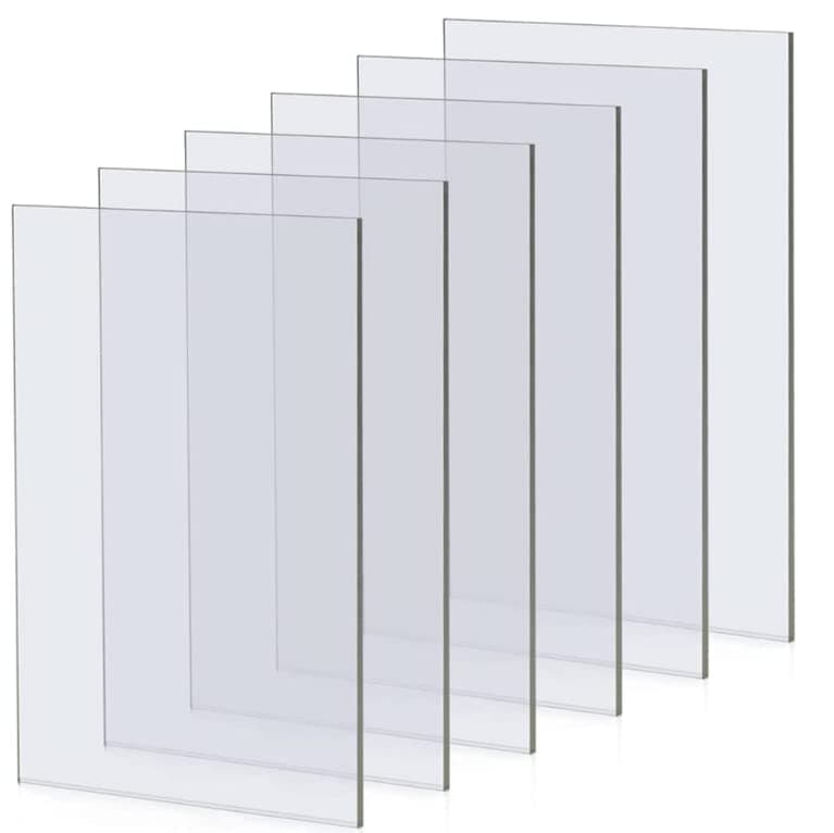 AKOAFE 6PCS A4 Acrylic Sheet Clear Perspex Sheet 3mm Thick Plastic Sheet Acrylic Board for DIY, Craft, Protective Film, Glass Replacement, 29.7 x 21cm