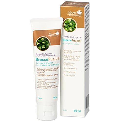 BroccoFusion Sulforaphane Lotion (Lavender, 60ml Tube) | Hydrating Plant-Based Facial Moisturizer w Essential Oils | Ideal For Wrinkles, Age Spots and Aging Skin
