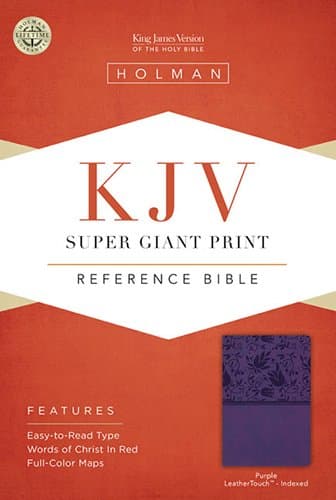 KJV Super Giant Print Reference Bible, Purple LeatherTouch Indexed Imitation Leather – Large Print, September 1, 2013
