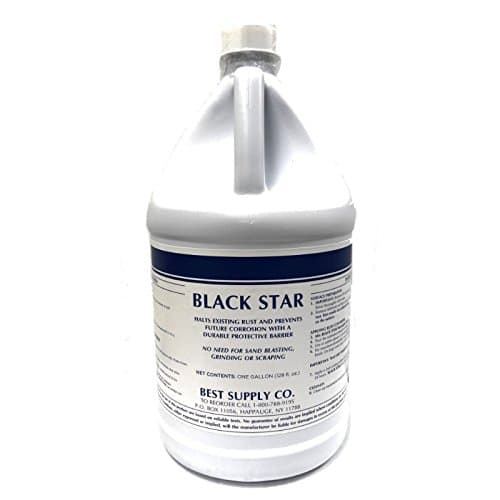 BLACK STAR1x1 Liquid Chemical Rust Converter Sealant Primer for Steel Surfaces Turns Rust into Paintable Black Polymer Coating, 1 Gallon (2 Pack)