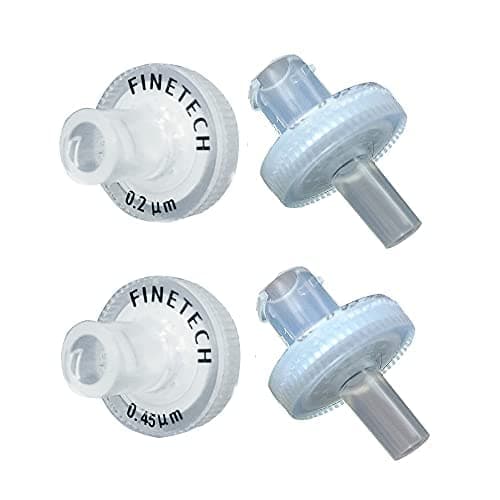 Hydrophilic PVDF Syringe Filters 13mm Diameter 0.22μm Pore Size for Laboratory Filtration by Finetech (Pack of 100)Made in Taiwan (PVDF 13mm 0.22um, 100)