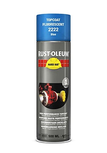 RUST-OLEUM 2222 Hard Hat Topcoat, Clear Visible, Fluorescent blue