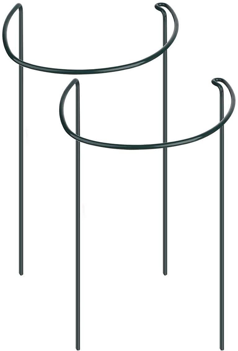 LouisaYork Garden Border Plant Support,2Pcs Tall Plant Supports Plant Support Garden Stakes Garden Hoop Semicircular for Peonies, Hydrangea, Roses