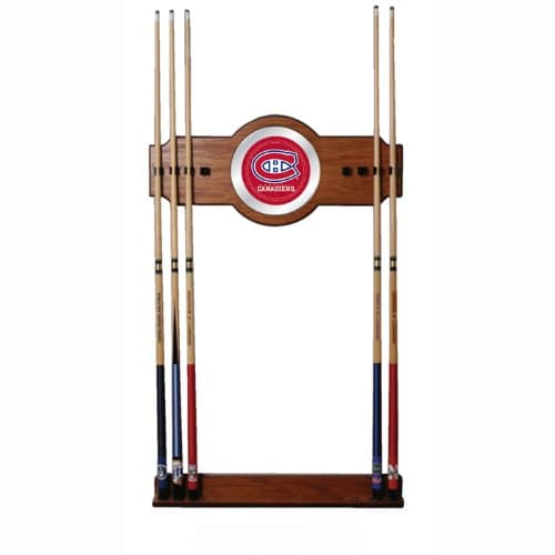 Trademark Global NHL Two-Piece Wood and Mirror Wall Cue Rack