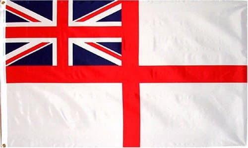 English Naval Ensign "White" Flag - 3 foot by 5 foot Polyester (NEW)