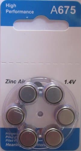 6 pcs A675 Card 1.5V Hear Aid Battery Compatible with 675 blue tab PR44 7003ZD S675A L675A A675 675A AC675 675SA R675ZA ME9Z plus Hillflower Coupon