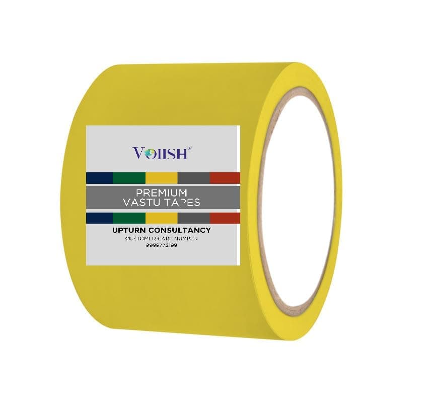 Tape for Vastu Dosh Remedy/Heavy Duty Vinyl Tape, Vastu Correction for Bathroom and Entrance (Size:- 4 Inches, Length: 22 Meters) (Yellow_Pack of 1)