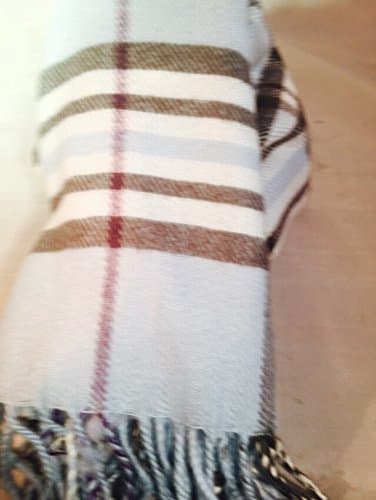 BLUE PLAID SCARF: "NEW COLLECTION" Elegant, Luxurious Scarf, Large Super Soft Silky Cashmere Feel Scarf 72" x 12" + 3" Fringe. Light Weight Soft and Easy to Wear, Fold and Tie.