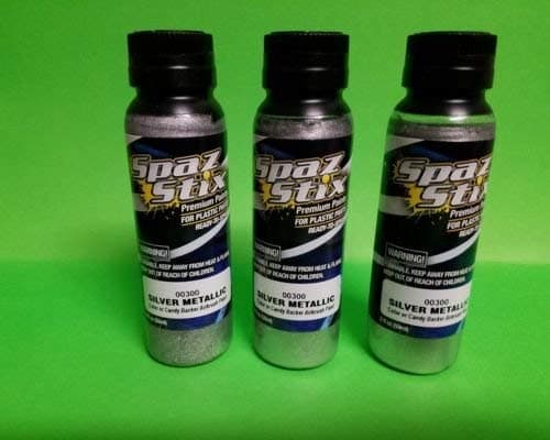 Spaz Stix 3 PACK METALLIC SILVER CANDY BACKER AIRBRUSH PAINT 2 OZ. SZX00300 LEXAN RC INCLUDES CHICAGOLAND RC COUPON