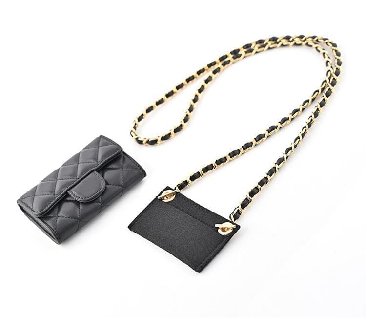 Conversion Kit (Insert+Chain) for Chanel Card Holder Wallet On Chain. Gold, 100cm.