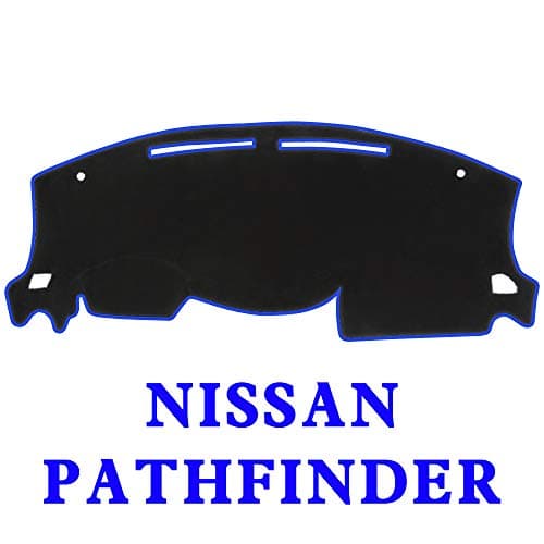 JIAKANUO Auto Car Dashboard Dash Board Cover Mat Fit for Nissan Pathfinder 2013-2019 (Black-Blue) MR004