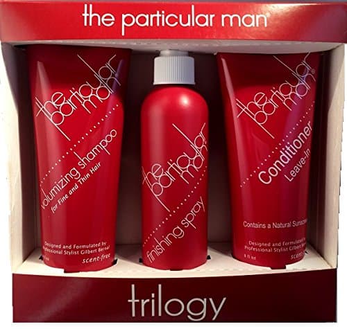 Trilogy Gift Pack Volumizing Shampoo, Finishing Spray and Conditioner (Unscented) for Men, 8 Ounce Each, 24 Ounce Total