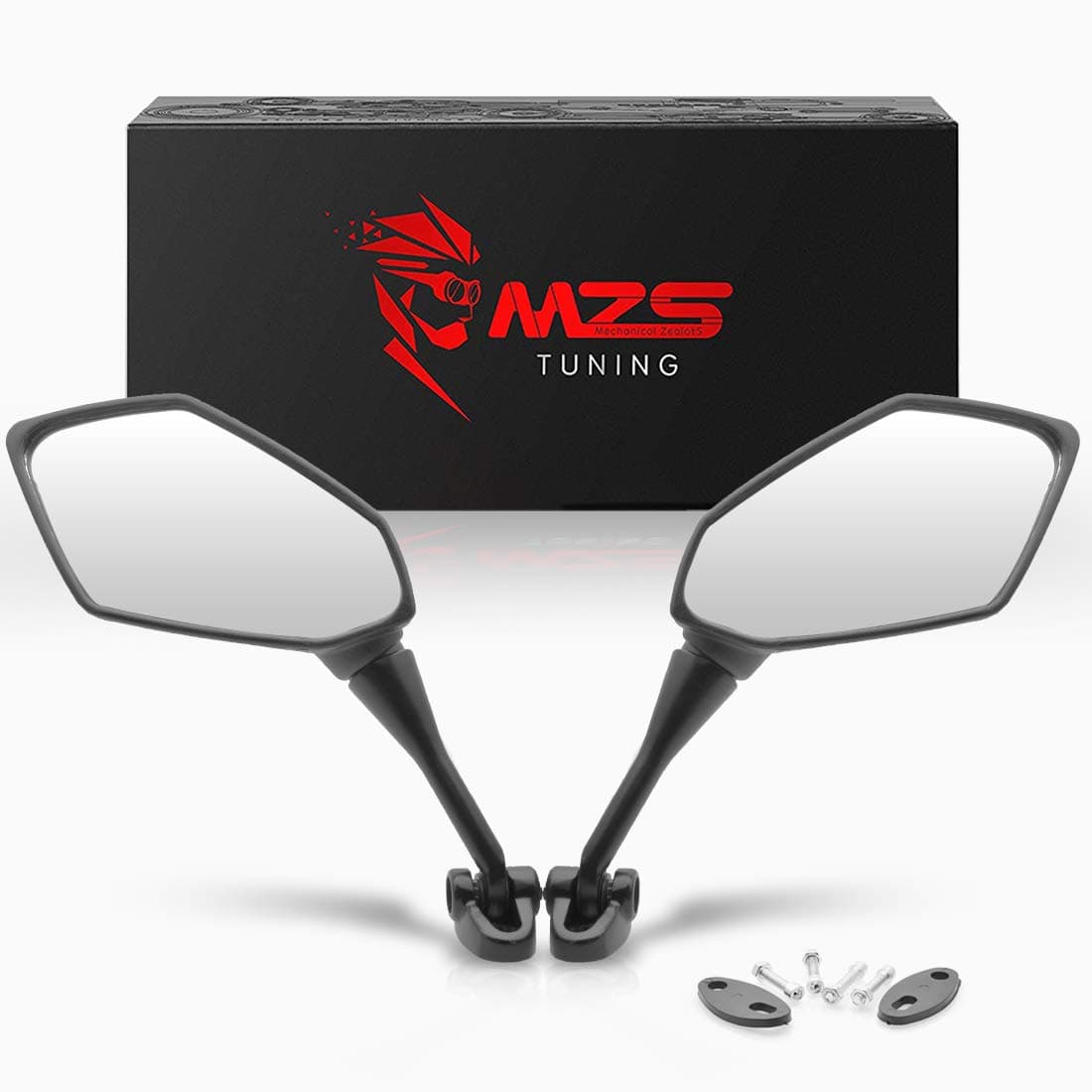 MZS Motorcycle Mirrors Rear View Adjustment Compatible with EX250 EX400 CBR250R CBR300R CBR500R CBR600RR CBR 600 F4 F4I CBR900RR CBR929RR CBR954RR VFR800 VTR1000 GT125R GT250R GT650R GT650S XB12R