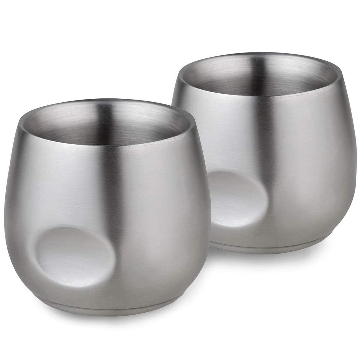 KitchenexusStainless Steel Espresso Cups 2pcs Set, 6oz Double Wall Insulated Unbreakable Stemless Tumbler Small Cup for Outdoor Events Picnics Party