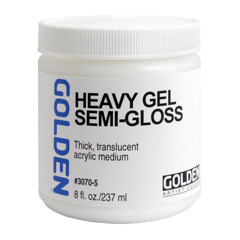 GOLDEN Heavy Gel Semi-Gloss, 8 fl. oz. Jar, Professional Acrylic Gel Medium, Semi-Transparent