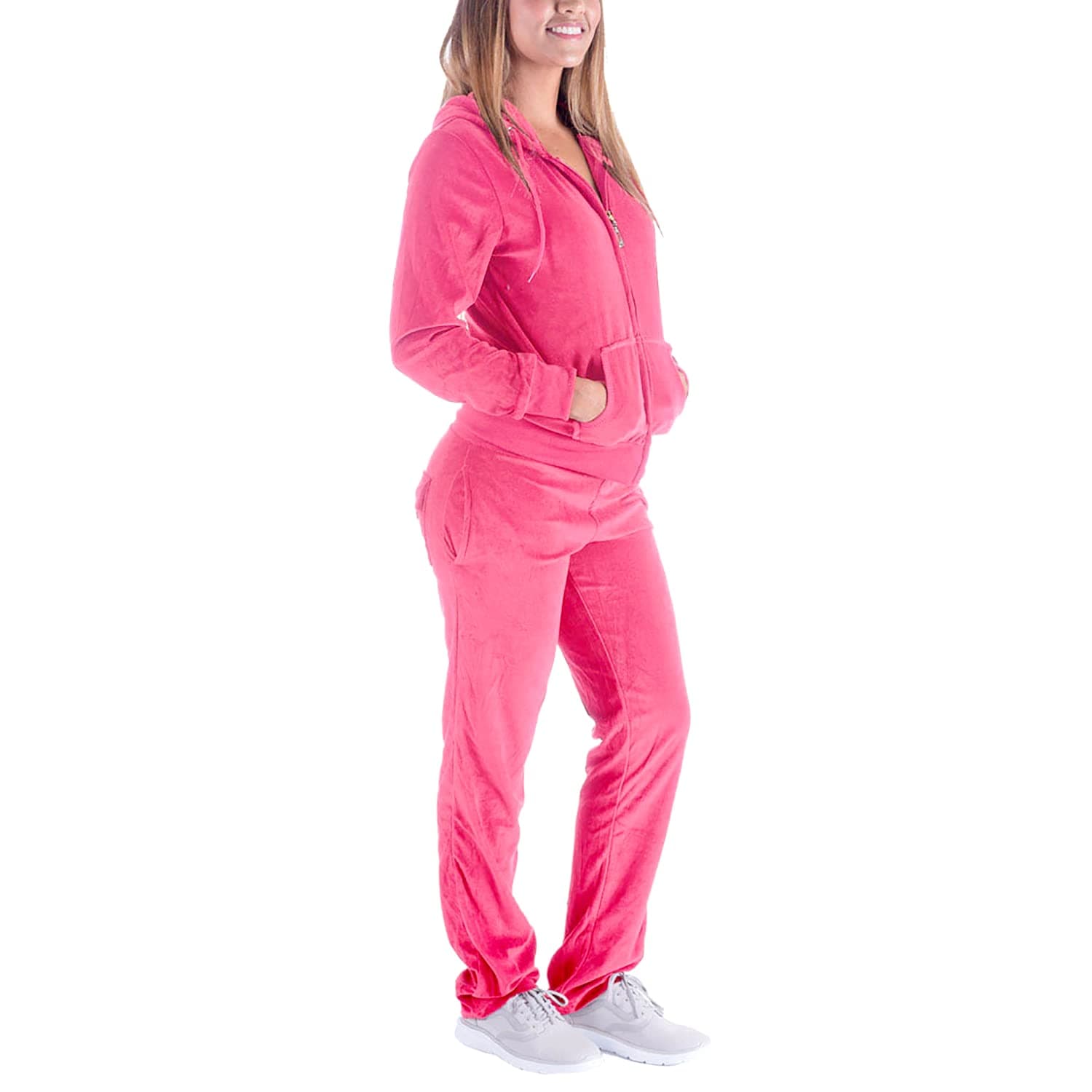 Velour Tracksuit Womens 2 Pieces Joggers Outfits Jogging Sweatsuits Set Soft Sports Sweat Suits Pants