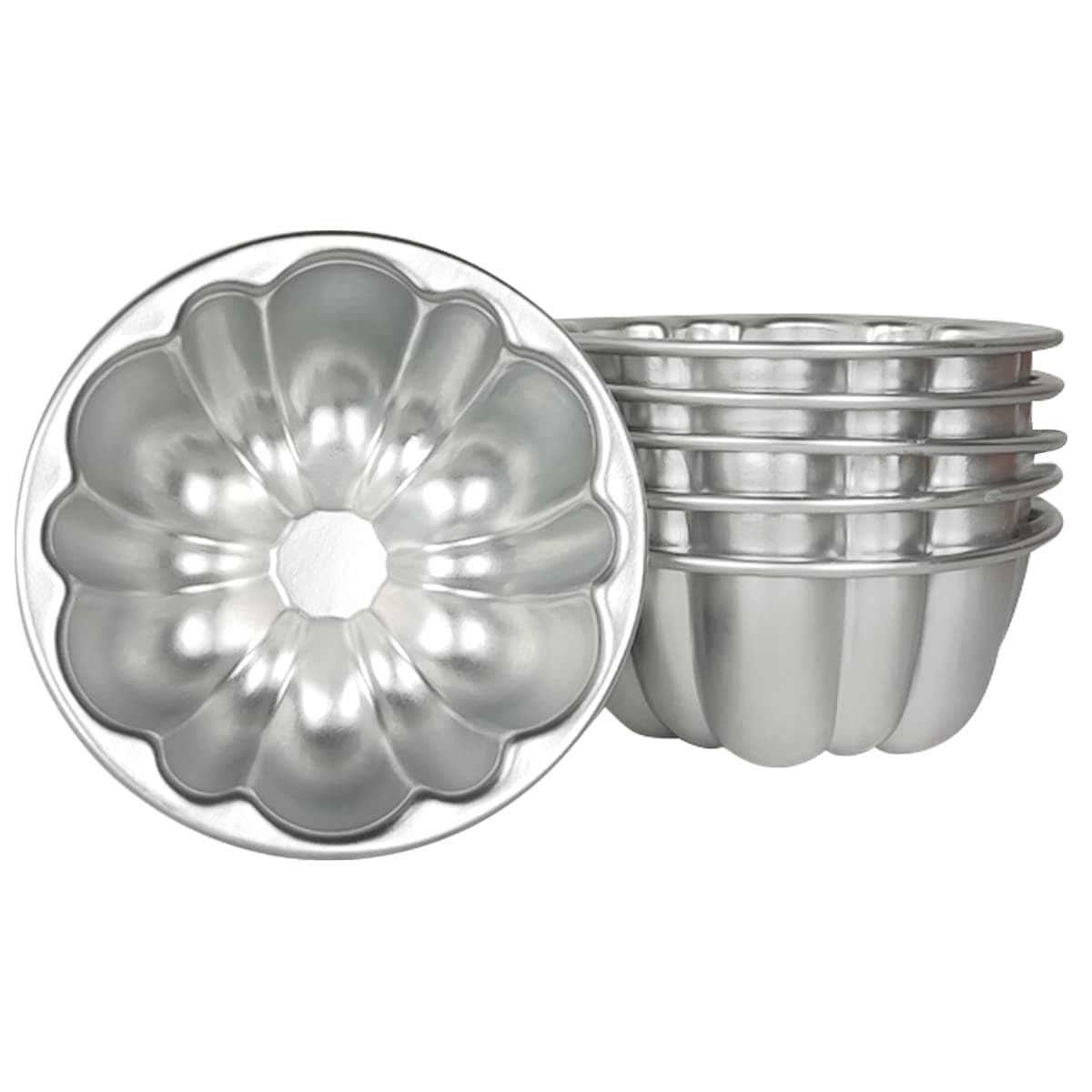 Weilan Cup Cake Molds Aluminum Molds for Jello Pudding Pan Cupcake Muffin Cups Cake Tartlets Nonstick for Steaming and Baking