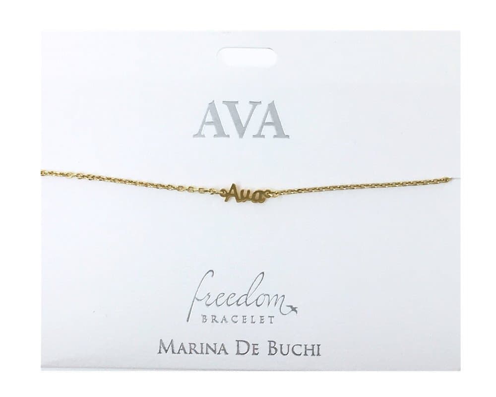 SYMBOLOGY Personalised Name Chain Bracelets Gold Plated - Ava