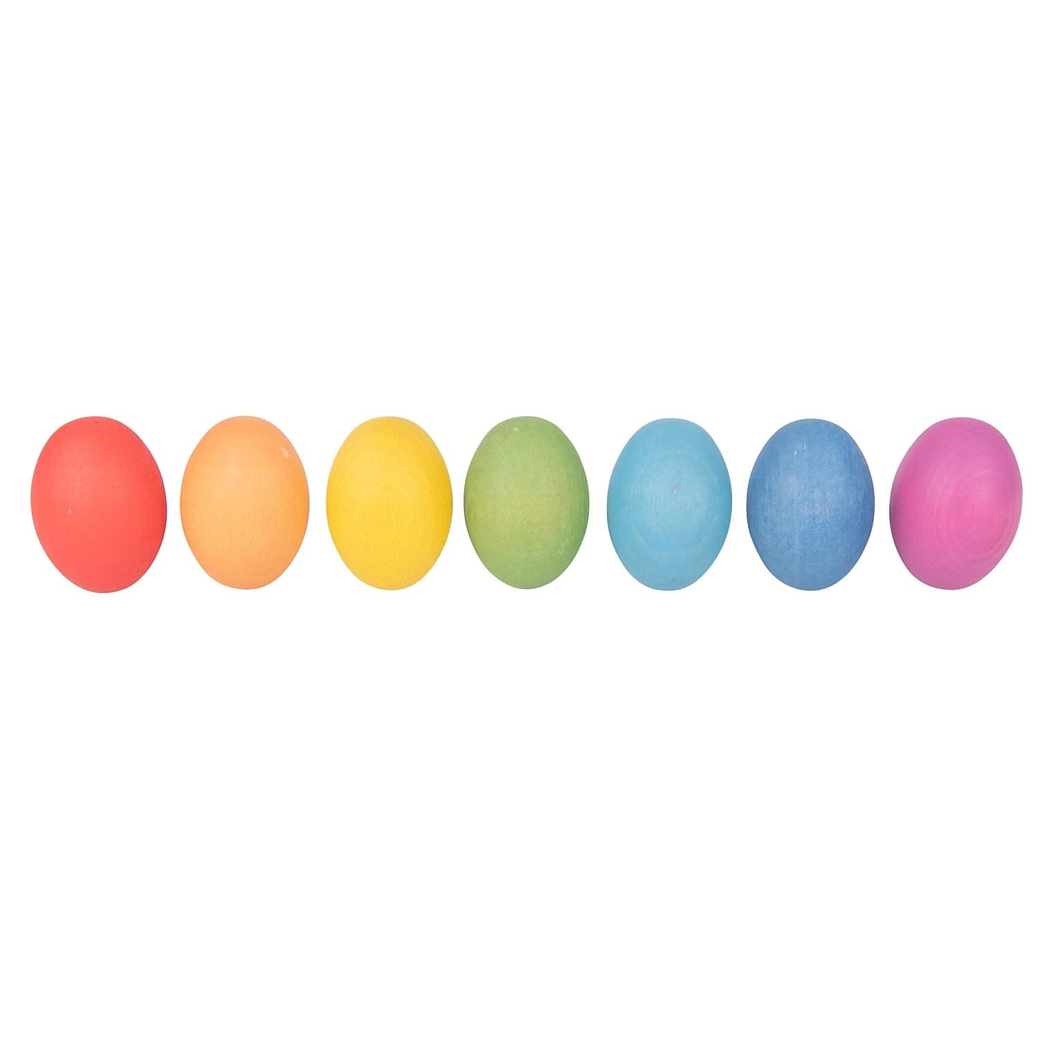 74005 Rainbow Wooden Eggs Set of 7 - A Great Pre-school Educational Toy, Red, Orange, Yellow, Green, Blue, Indigo, Violet
