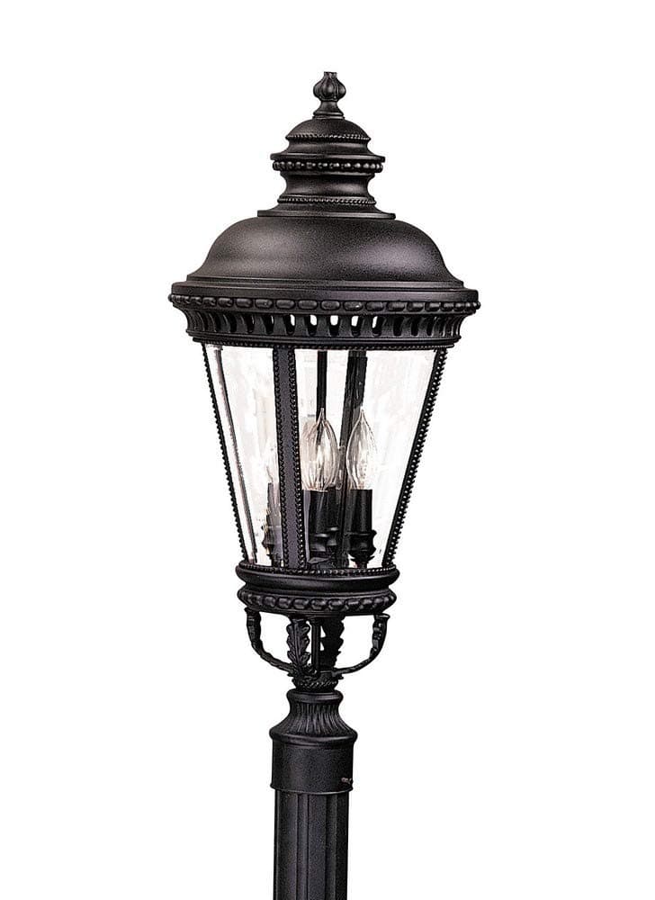 Feiss OL1908BK Castle Outdoor Post Lighting, Black, 4-Light (13"Dia x 28"H) 240watts