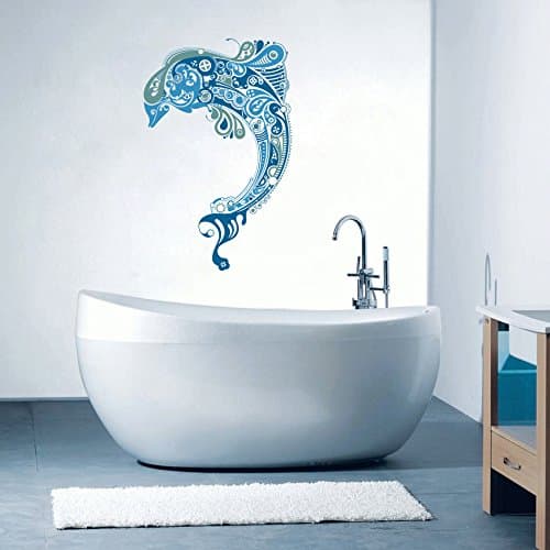 Dolphin - Beautiful Sea Ocean Inspired Bathroom Wall Decal - 18" x 11"