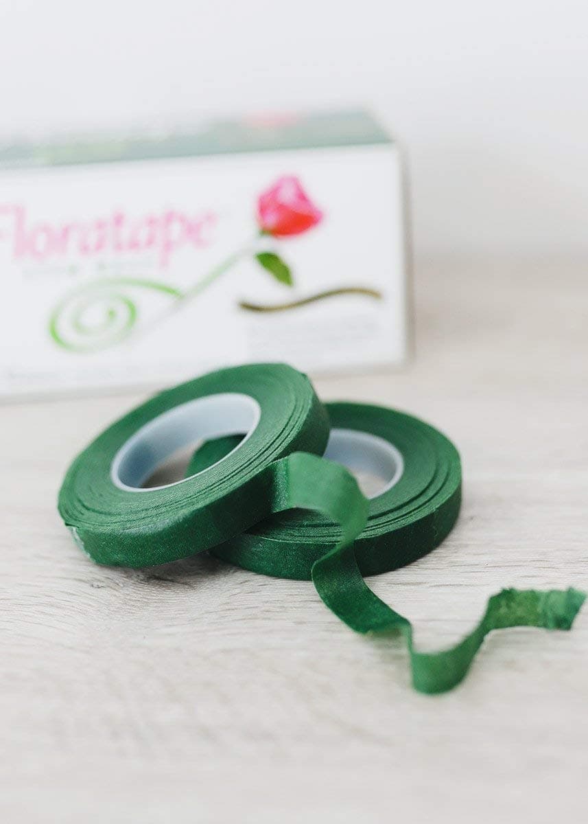 Floral Tape. 1/2'' X 30 Yards Color Green, 12 Rolls