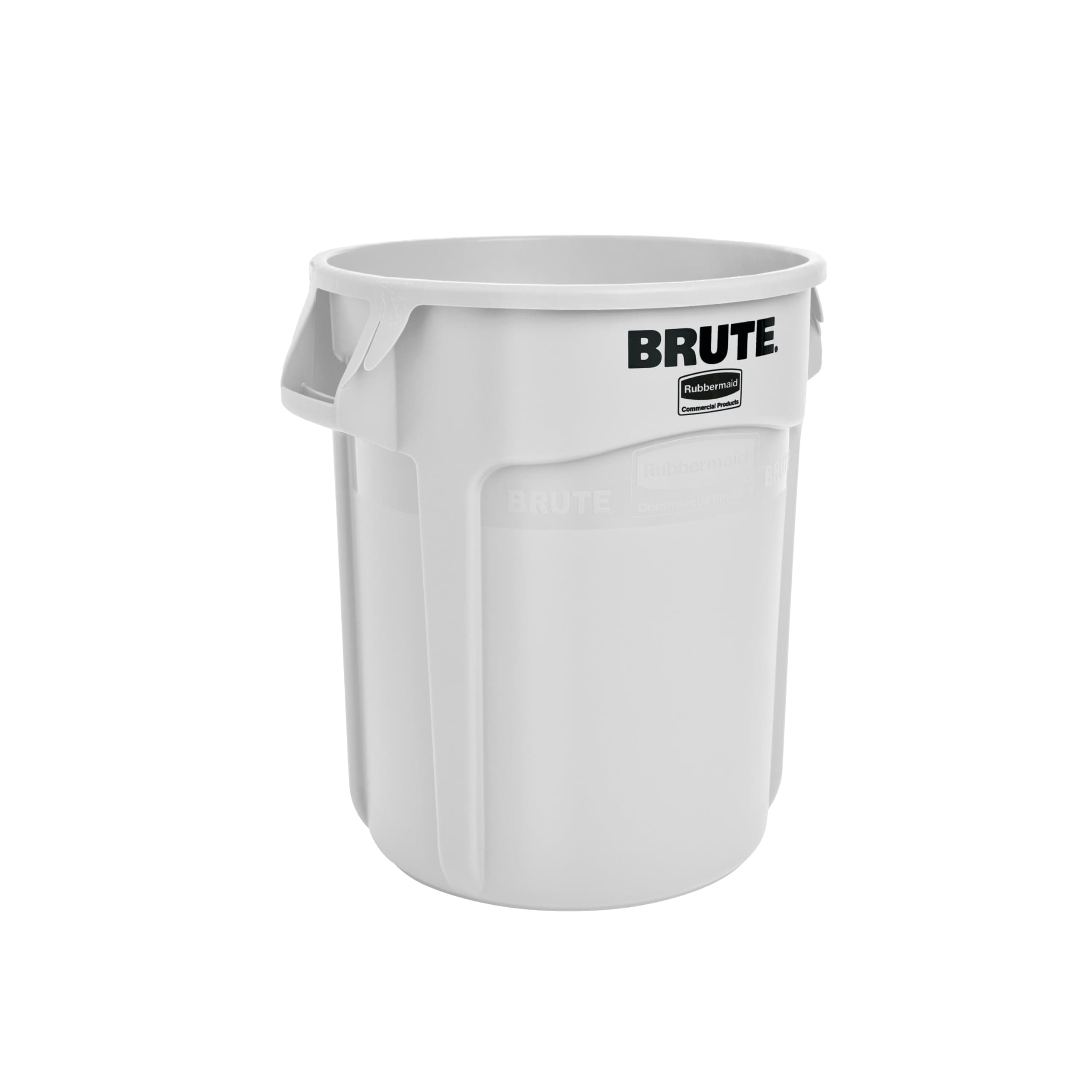 Rubbermaid Commercial Products BRUTE Heavy-Duty Round Trash/Garbage Can, 20-Gallon, White, Outdoor Waste Container for Landscapers/Construction/Restaurants/Back of House/Offices/Warehouses