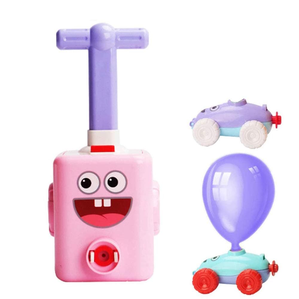 Balloon Powered Car,Children's Inertial Balloon Car DIY Balloon Racing Kit Scientific Experiment Educational Toys for Kids with 1 Balloons and 2 Mini Cars (pink)