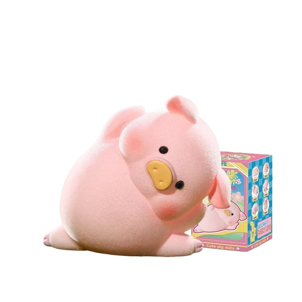 Flocking Cute Piggy Daily Life 1PC Pig Blind Box Bags Figures Collectible Toys Birthday Gifts Miniature Figurines Dector