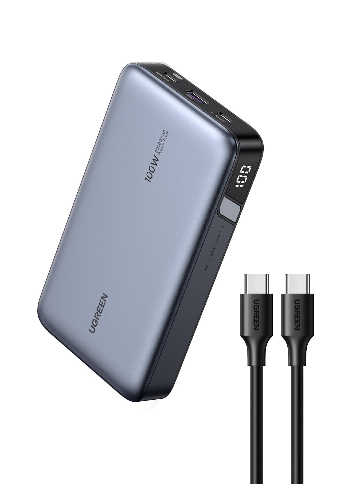 20000mAh 100W Power Bank, Nexode Portable Charger USB C 3-Port PD Fast Charging Battery Pack Digital Display for iPhone 17/16, MacBook, iPad, Galaxy S26 Ultra, Steam Deck, Dell XPS and More