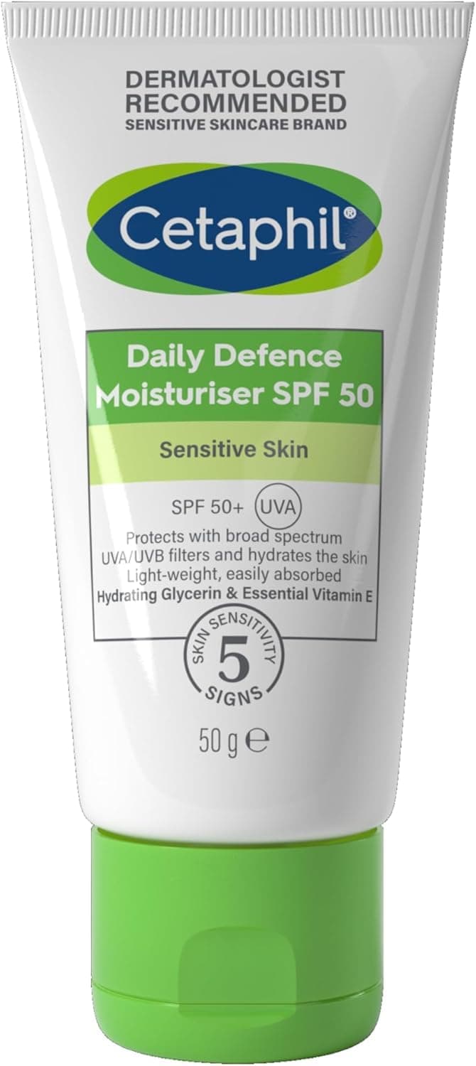 Cetaphil Daily Defence SPF for Sensitive Skin, SPF 30 Moisturiser/SPF 50 Mineral Sunscreen