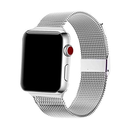 SexHope Compatible for Apple Watch Band 38mm 42mm 40mm 44mm Series 5 4 3 2 1 (Silver, 42mm/44mm)