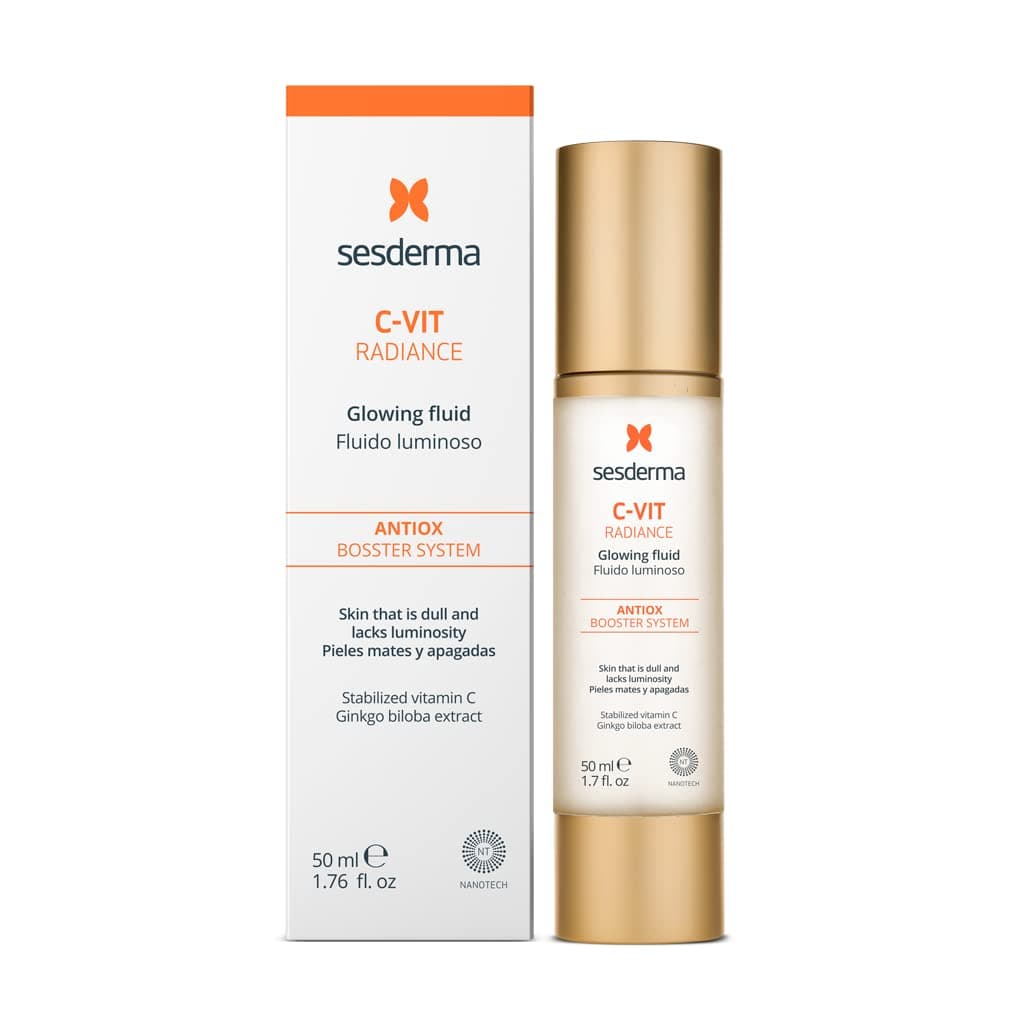 Sesderma C-VIT Radiance Glowing Fluid, Brighten Dull Skin & Combat Fatigue with Antioxidant Properties, 50ml