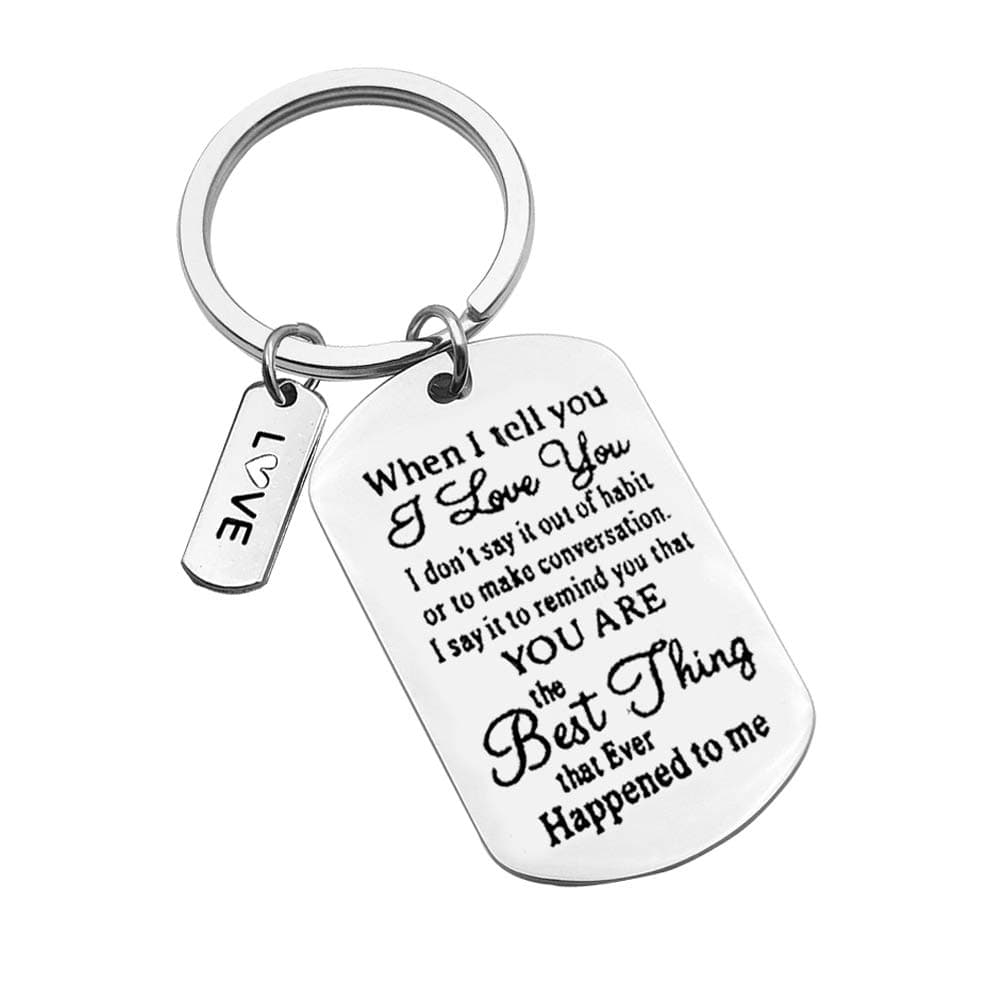 Valentine Day Gifts Keychain for Women and Men,When I Tell You I Love You Key Chain Wedding Anniversary Keychain Gifts Keychain for Husband Wife Boyfriend Girlfriend Him Her Couple Keyring Birthday