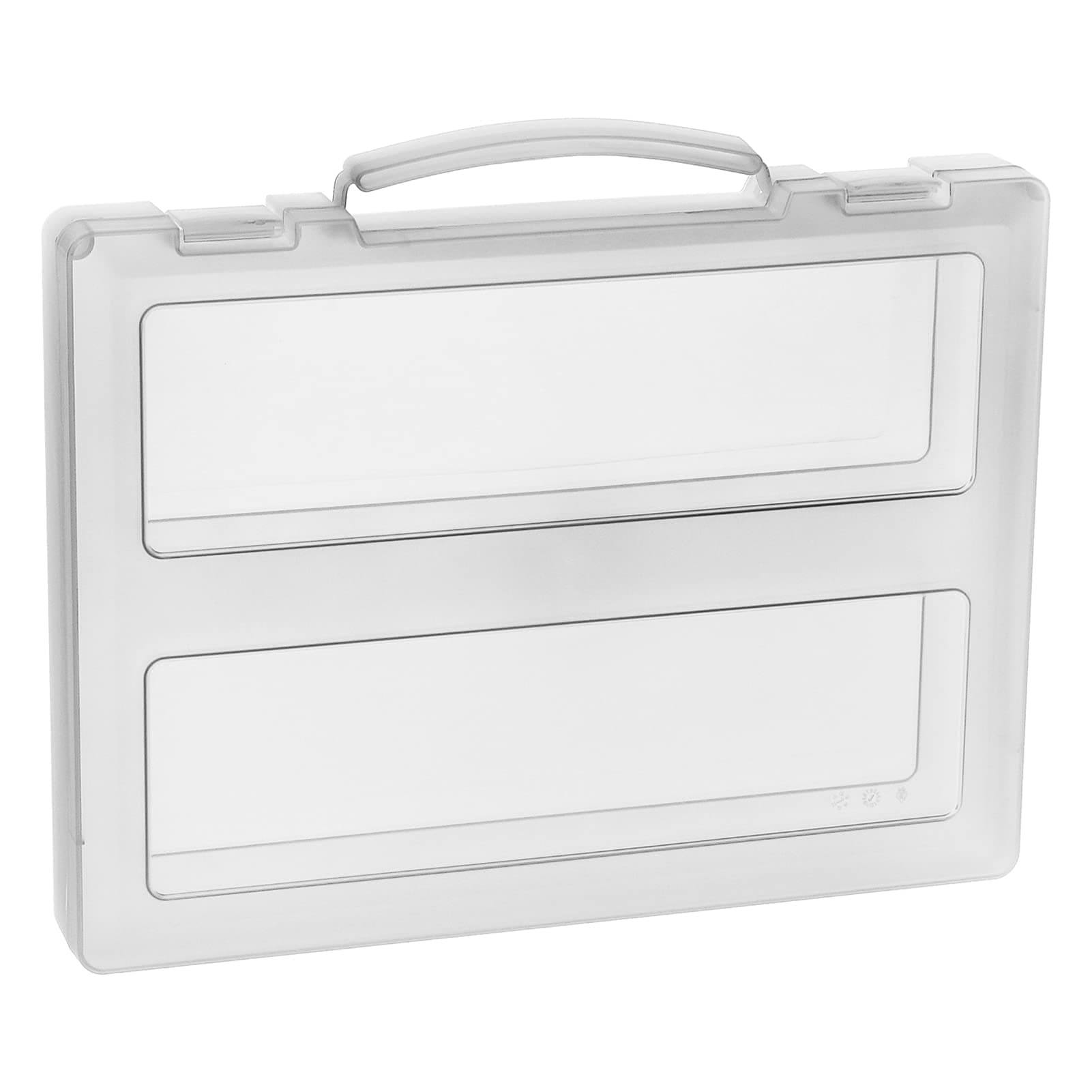 Portable Project Case, Clear Storage File Boxes A4 Paper Storage Boxes, Plastic File Sorters, Material Storage Case with Handle Scrapbook for Sales Students Teachers Gifts (Transparent)