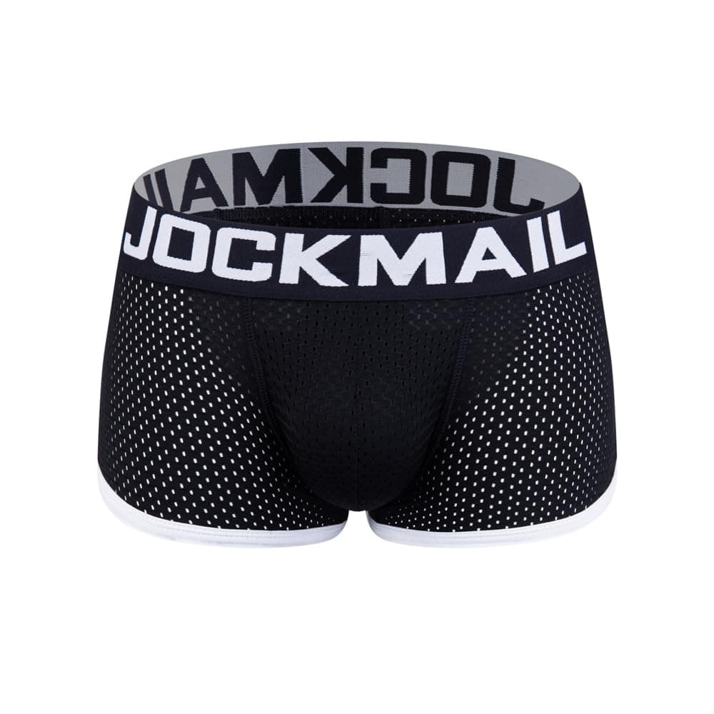 JOCKMAIL Breathable Mesh Enhancing Padded Hip Sexy Boxer Men Underwear Removable Enhancement Two Butt Pads and penis Pad
