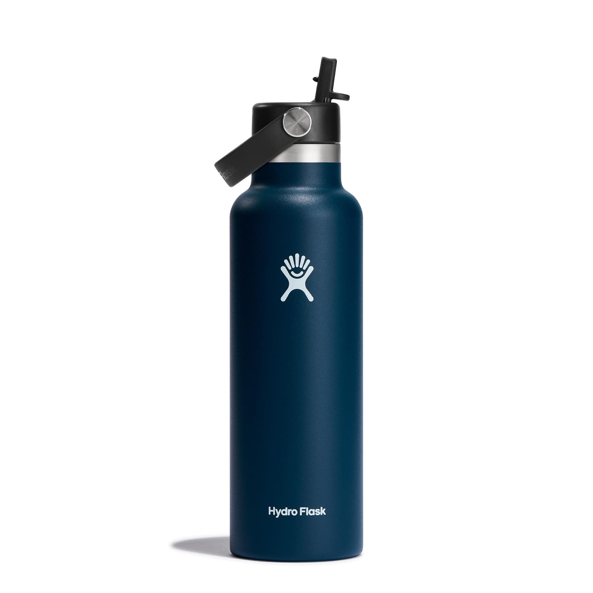 – Hydro Flask - Water Bottle 621 ml (21 oz) - Vacuum Insulated Stainless Steel Water Bottle with Flex Straw Cap - Standard Mouth - Indigo