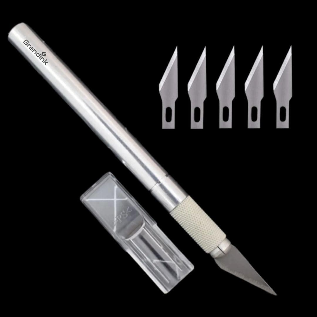 Grandink® Detail Pen Knife with 5 Interchangeable Sharp Blades