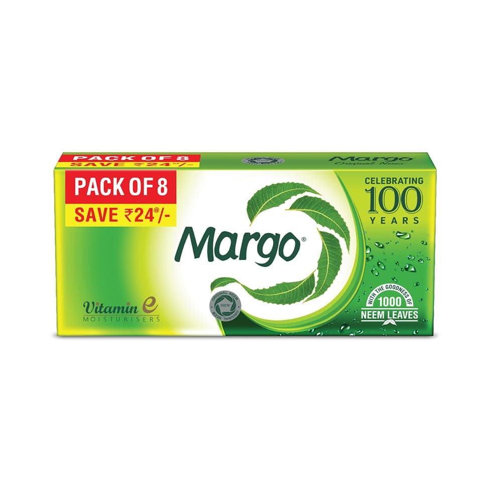 MCSYPOAL Margo Original Neem Soap, With Goodness of 1000 Neem Leaves - 125gm Pack of 8