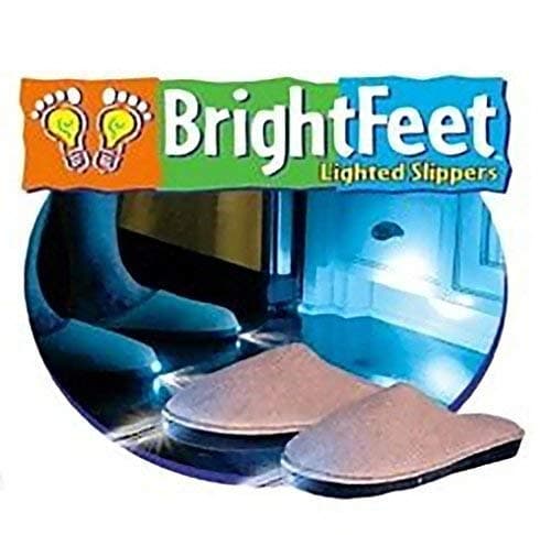 LIGHT & BRIGHT Bright Light Lighted Slippers- Adult- Blue (SMALL)