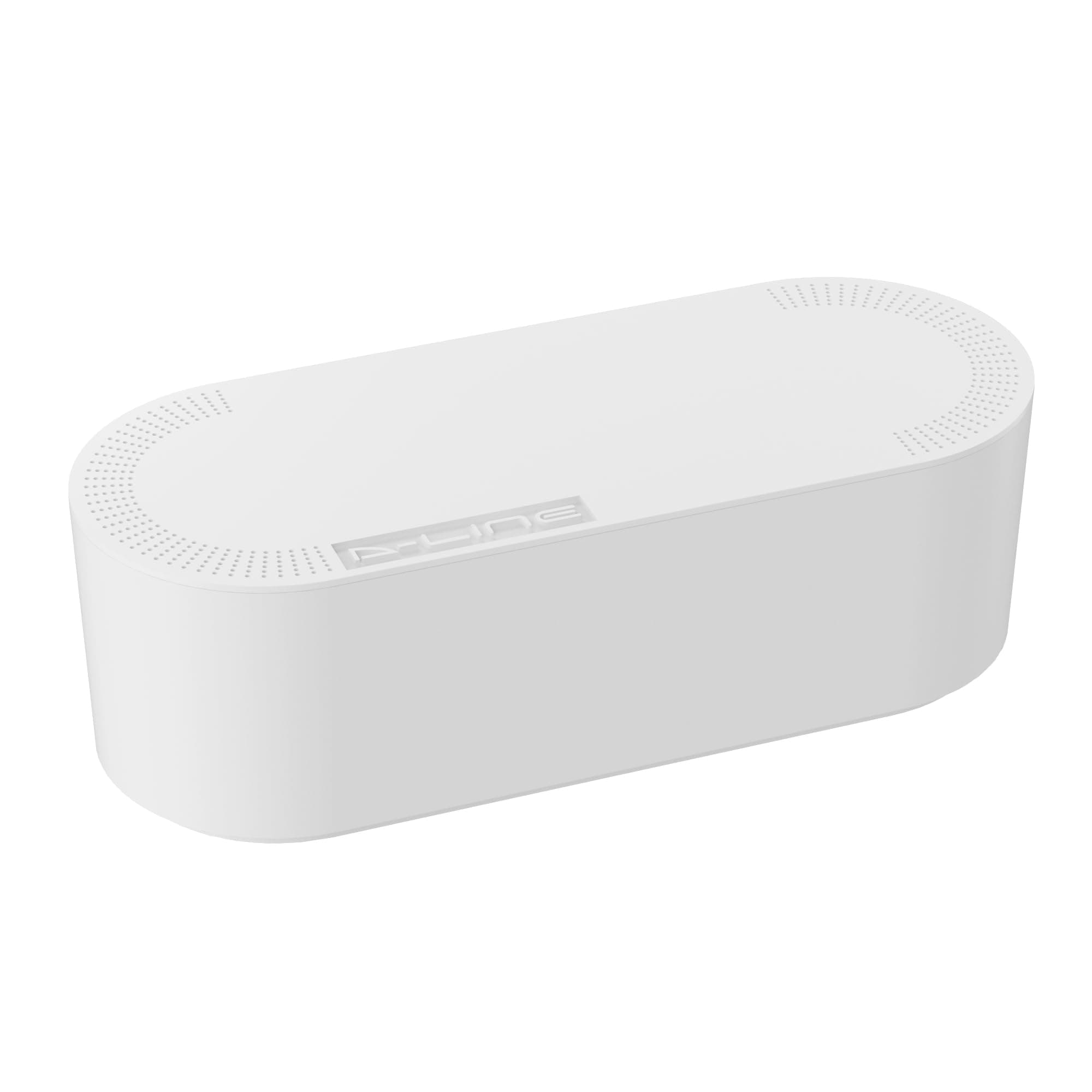 D-Line Cable Tidy Box | Hide and Conceal Extension Blocks and Electrical Cables from TVs, Computers, Gaming Consoles & PCs | Cable Management Made from a Robust Electrically-Safe ABS Material | Large, White