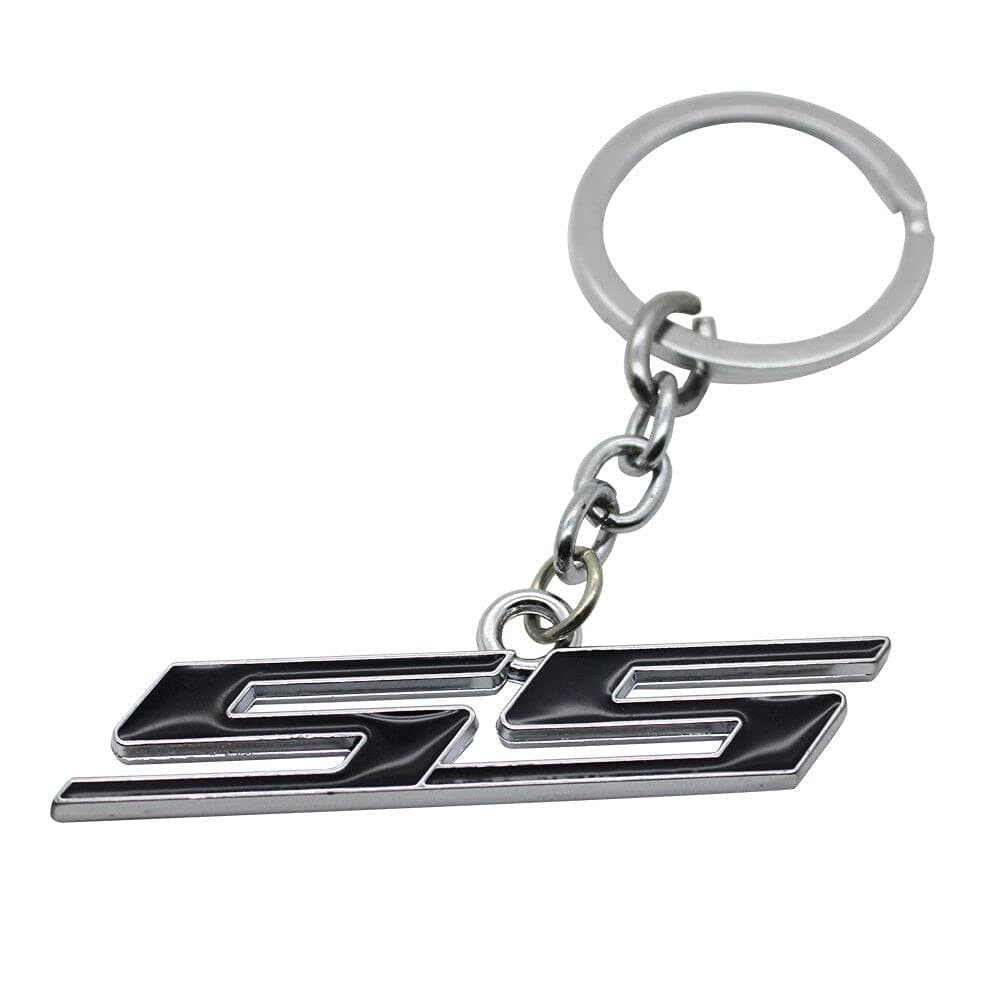 Aimoll 1pc Chrome Finish Super Sport SS Key Chain Fob Ring Keychain for Chevrolet Chevy