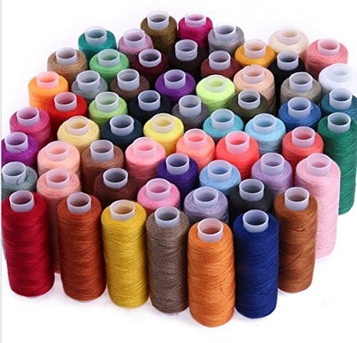 WHITE POPCORN SPEED 30 Assorted Colour Polyester Sewing Thread Spools 250 Yards Each with Needles and Soft Measuring Tapes
