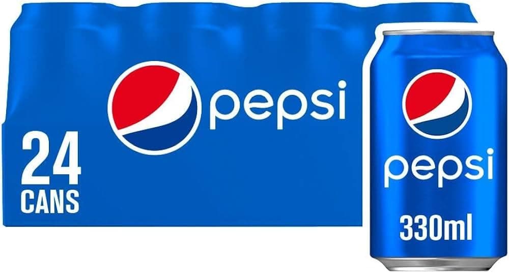 Pepsi Regular Soft Drink Cans 330ml Classic Pepsi Flavor | Convenient Size | Ideal for Parties | Blue Cans | Refreshing Carbonated Beverage (96)