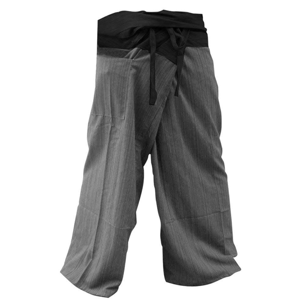 THAICOMPLEX 2 TONE Thai Fisherman Pants Yoga Trousers FREE SIZE Plus Size Cotton by Sumalee